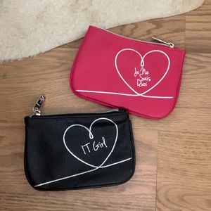 IT makeup bag color black and pink